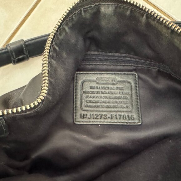 Coach Black Leather Shoulder Bag with Slouchy Silhouette - Used - Picture 8 of 15